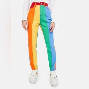 dELiA*s Dolls Kill Rainbow Twill Mom Jeans